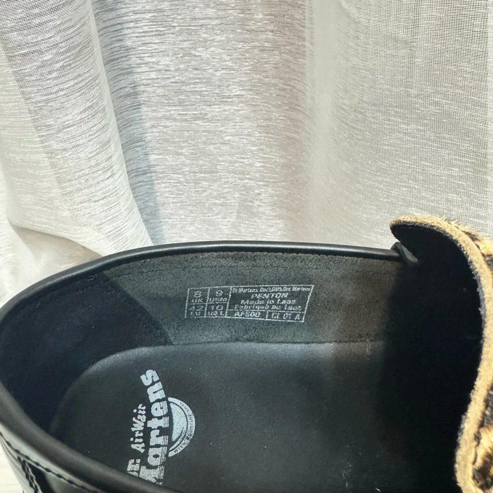 Dr. Martens Black and Leopard Print Loafers - Picture 11 of 12